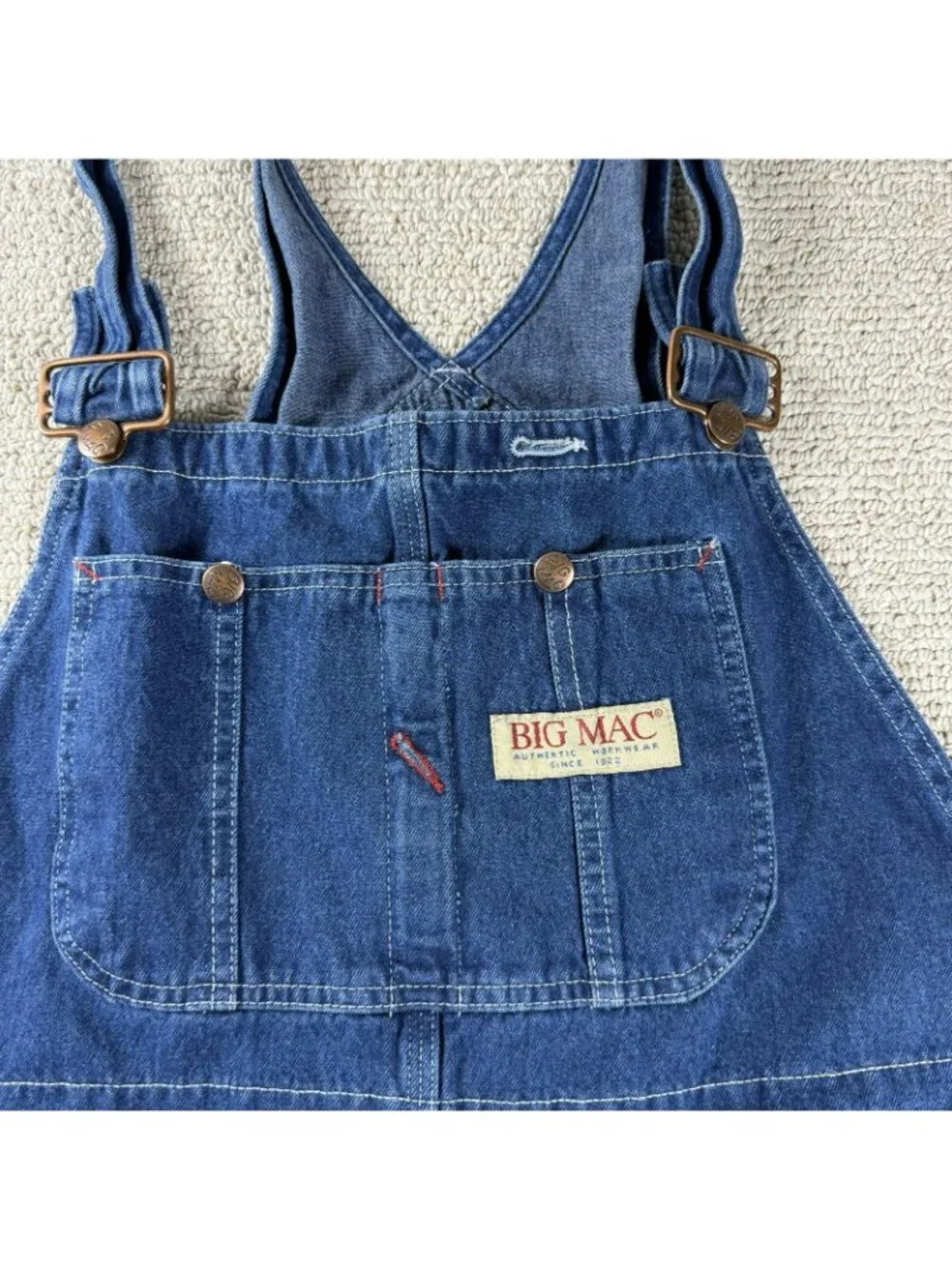 Vintage Big Mac Denim Overalls Blues Men’s 40 x 29 - Picture 2 of 6
